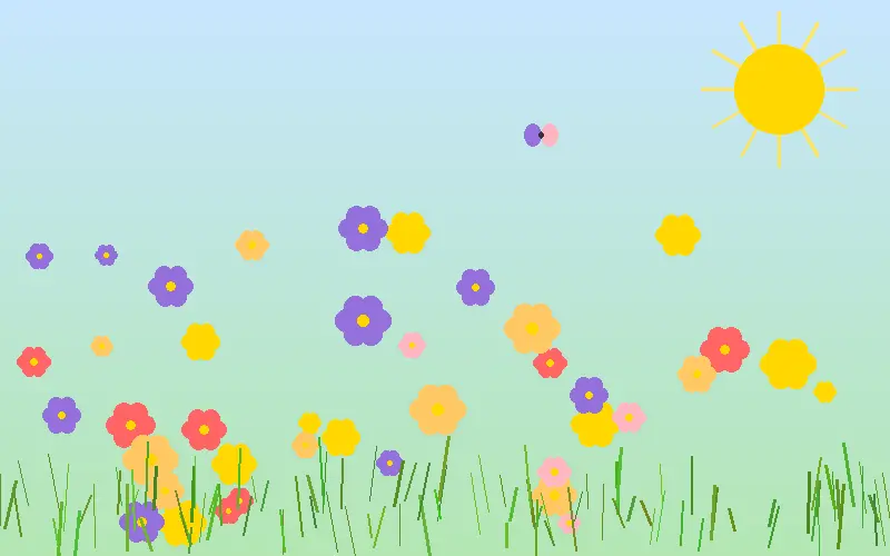 春日草地上盛开的野花 - 一起草